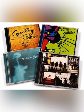 90s Alternative Rock CD Lot 4 Counting Crows Blues Traveler Verve Pipe Hootie VG